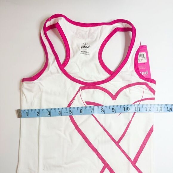 Zumba Women's Party in Pink Groove for the Cure Racerback Tank Top XS White - Picture 5 of 8